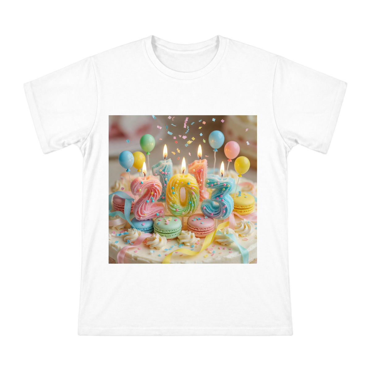 Macaron-Colored Birthday Number Candle T-Shirt front [ai-pod:cabbe04f2640ed1122aa51cb41b9862b]