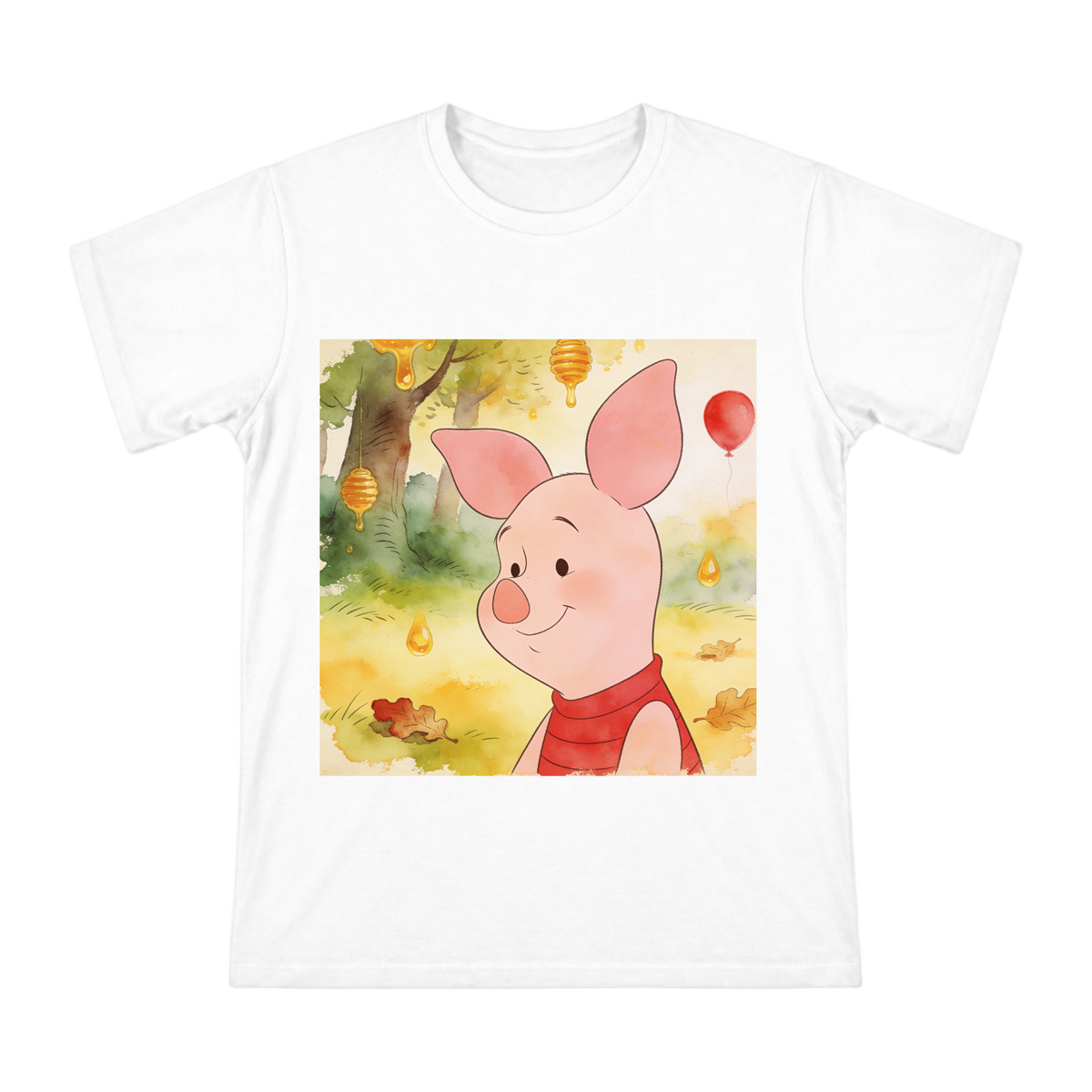 Piglet Storybook Illustration Men's Custom Cotton T-Shirt front [ai-pod:293a382e47c233074272158ada74ff16]