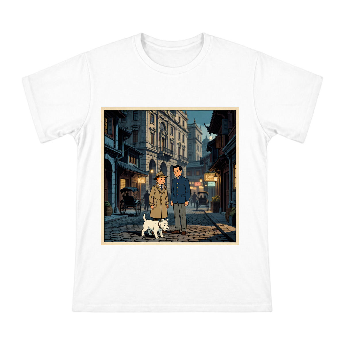 Tintin and Chang in Old Shanghai Men's Cotton T-Shirt front [ai-pod:307a9087be96e699c42fbaa2094ebba4]