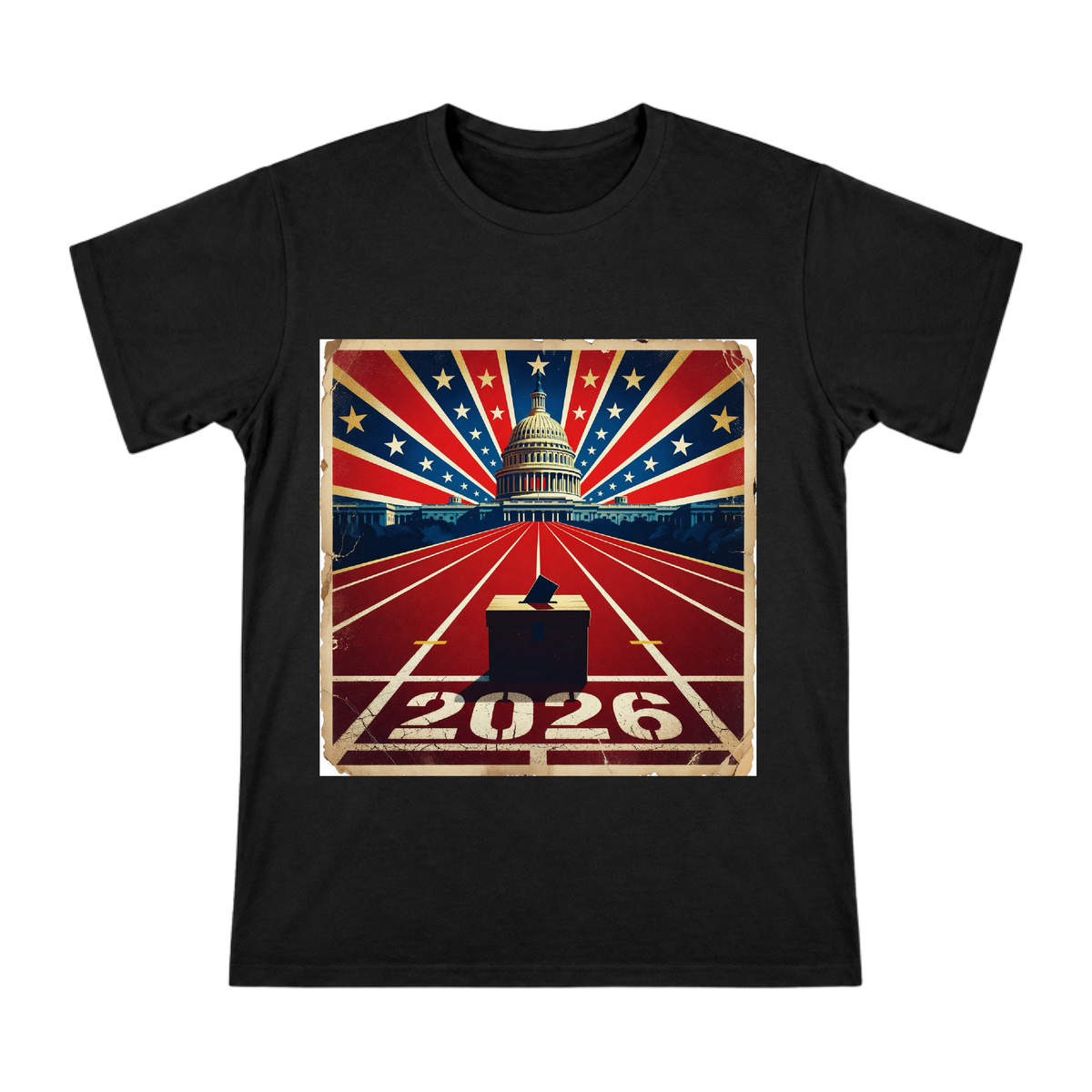 2026 Retro Campaign Start Line Men's Cotton T-Shirt front [ai-pod:88f2d9857c35e1f07e0bdddc6929eb02]