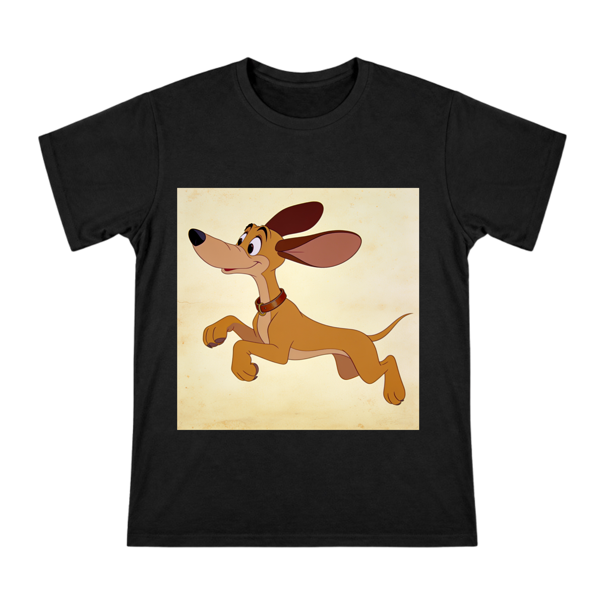 Vintage 1930s Rubber Hose Style Running Dachshund Men's Cotton T-Shirt front [ai-pod:72c868be8c9b093c6301bc353a436aa8]