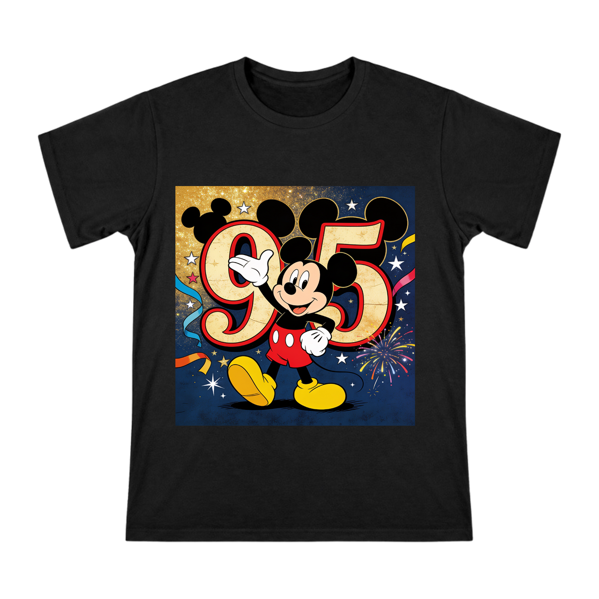 Mickey Mouse 95th Anniversary Celebration Illustration Men's Cotton T-Shirt front [ai-pod:b63ce9440e2db08fdc559e7112c0f207]