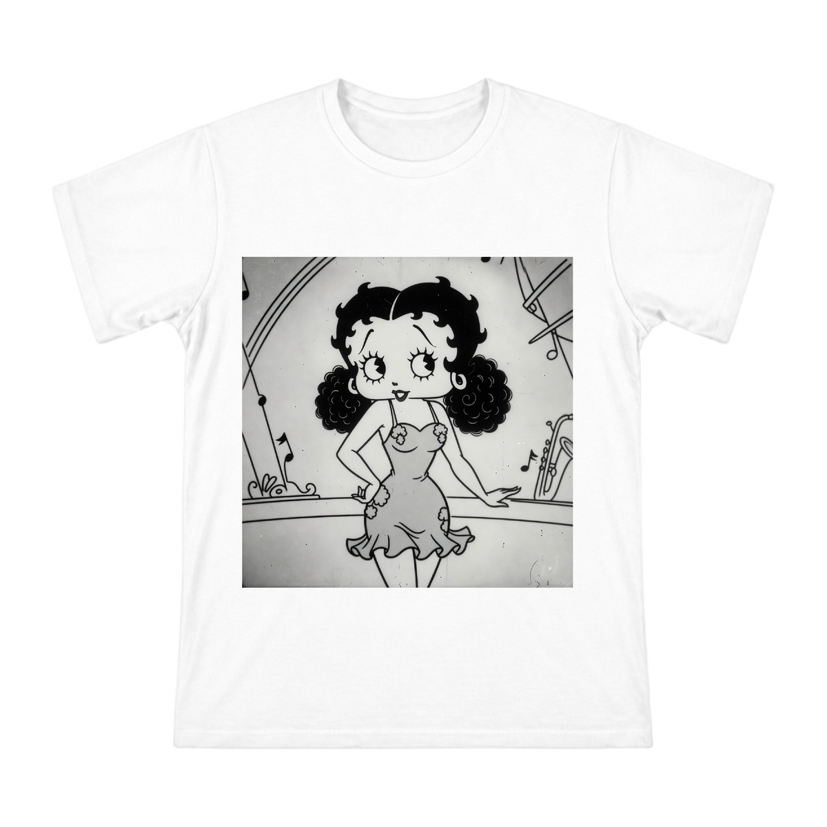 Vintage Betty Boop-Inspired French Poodle Jazz Art Men's Short Sleeve T-Shirt front [ai-pod:289b7ae36771abfcc8da7f2ef6488a04]
