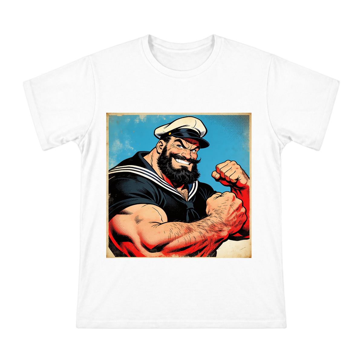 Vintage Bluto Comic Art Men's Cotton T-Shirt front [ai-pod:f1be4aea22de00d6f08ac8d9547255cb]