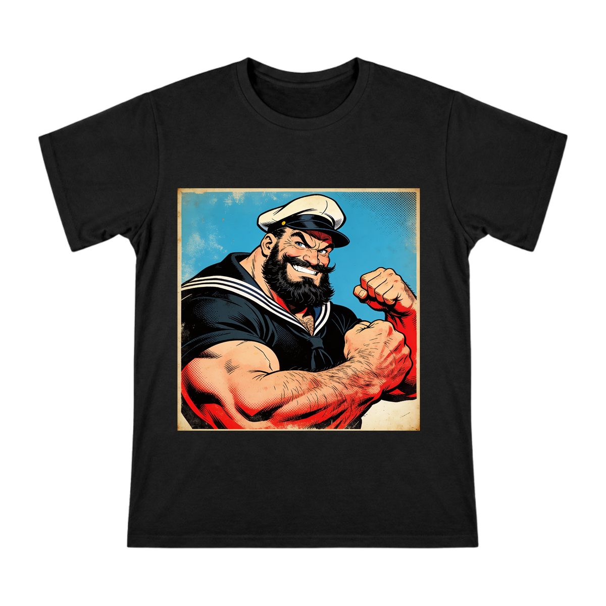 Vintage Bluto Comic Art Men's Cotton T-Shirt front [ai-pod:89a0d29781b3ea0c2bab376f95efbfcc]