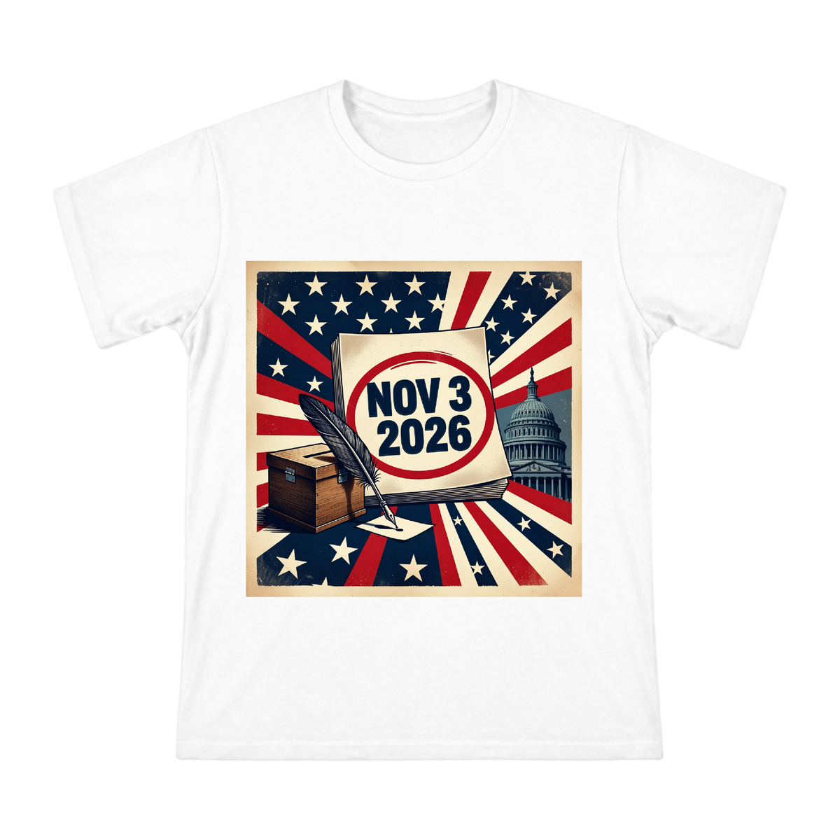2026 Election Day Vintage Poster Men's T-Shirt front [ai-pod:1cb85f19c008b7ee2249d0cb4f79b9cf]