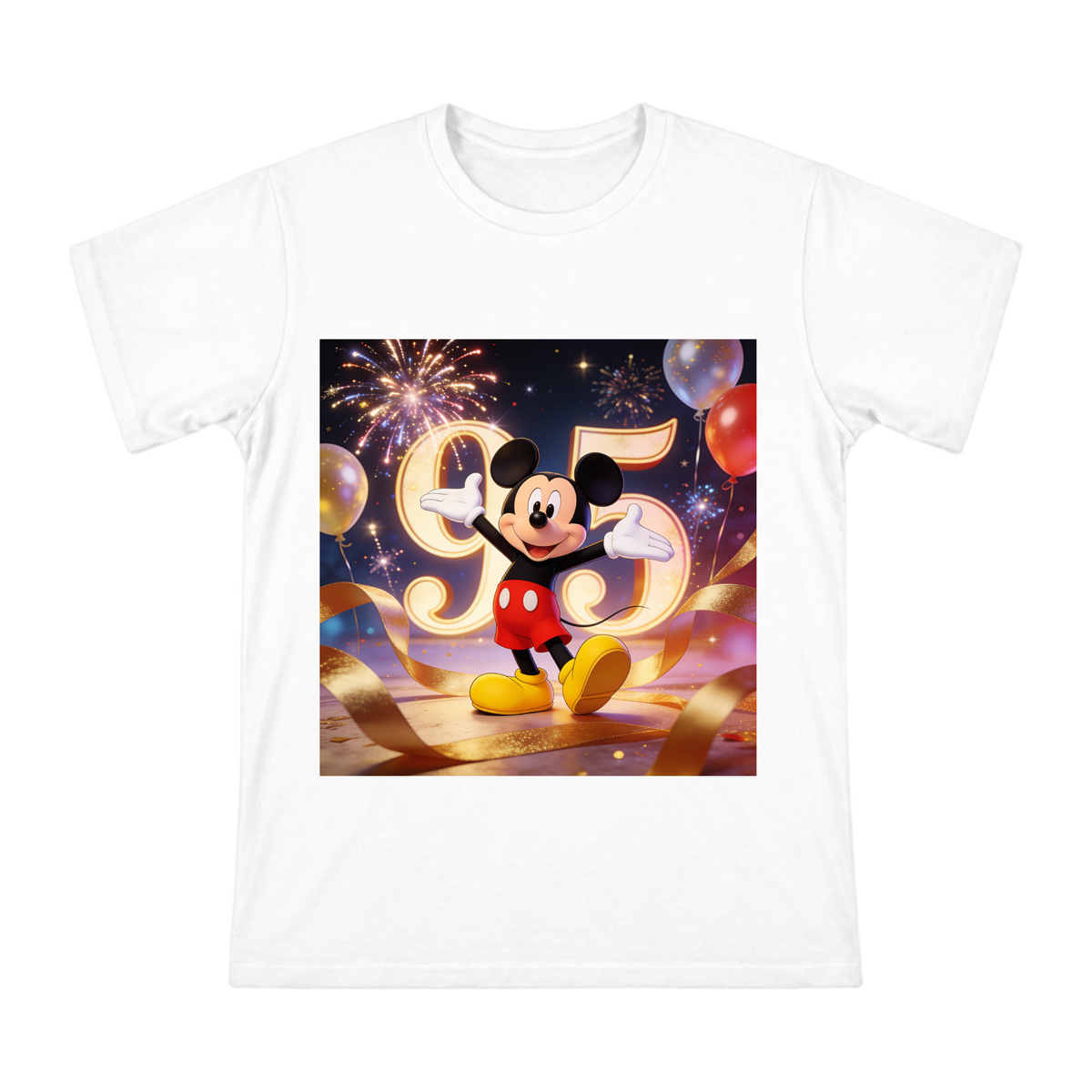 Classic Mickey Mouse Cheerful Greeting Men's Cotton T-Shirt front [ai-pod:c1db8c30153040a54f5975f7a3fe84c0]