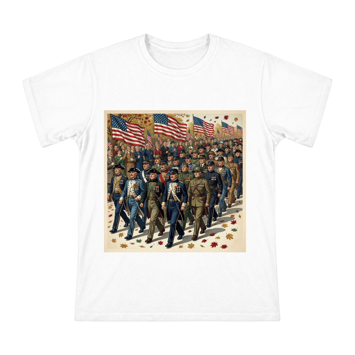 Honored Veterans Parade Men's Heavyweight Cotton T-Shirt front [ai-pod:52907c031fb8a0b86464cdddb2f27ebd]
