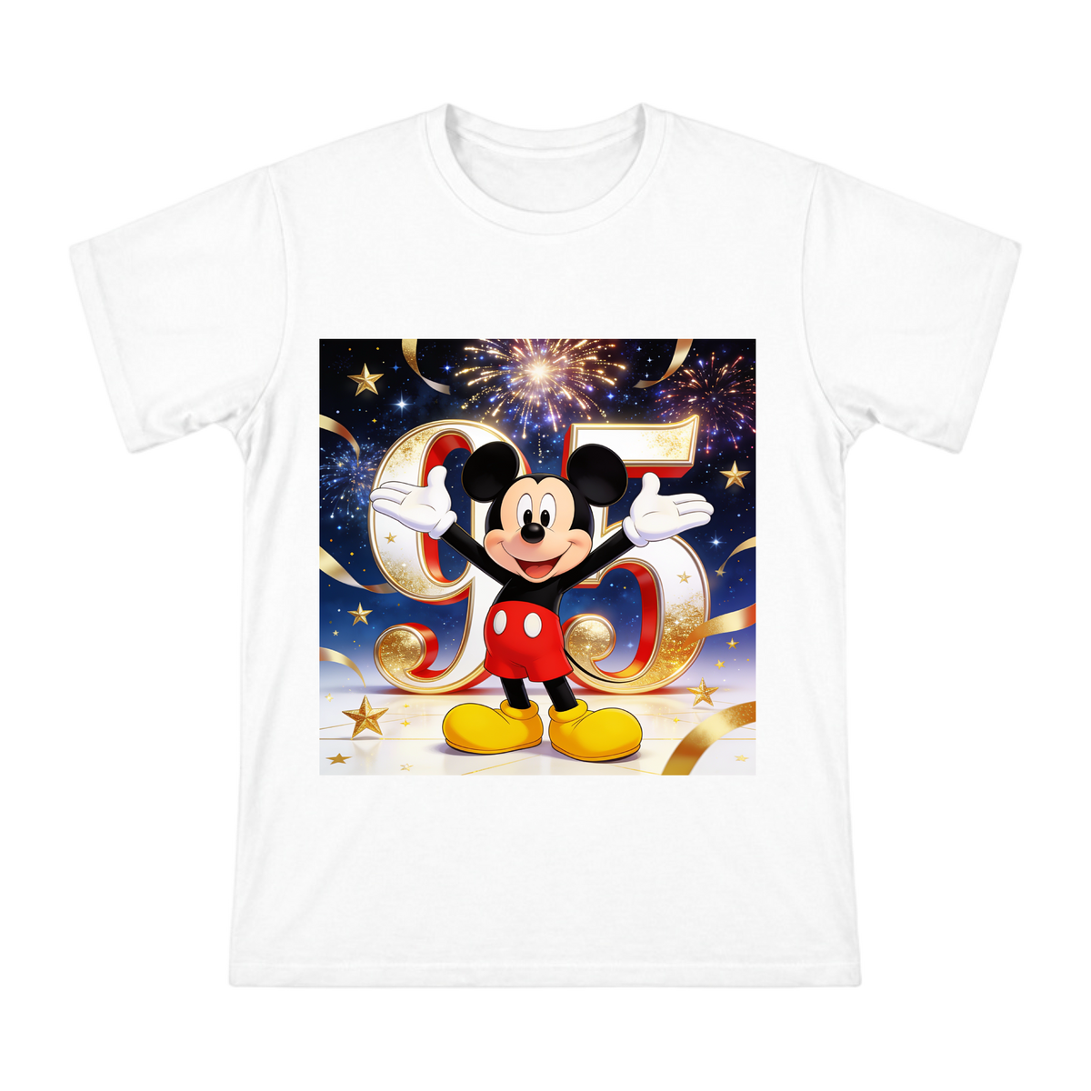 Mickey Mouse 95th Anniversary Gold Celebration Men's Cotton T-Shirt front [ai-pod:0cf747765cb498e4f033e63f2cc5bcab]