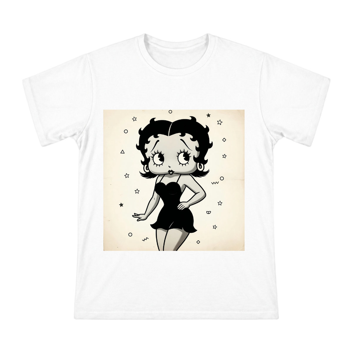 Vintage Betty Boop Retro Jazz Era Illustration Men's Short Sleeve Cotton T-Shirt front [ai-pod:13dfe8ca136a31c3237c16b2a5dc83ee]