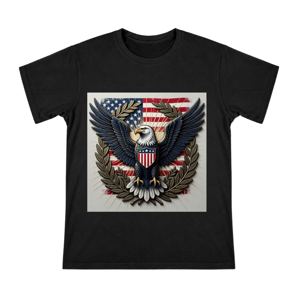 Vintage American Bald Eagle Flag Badge Men's Custom T-Shirt front [ai-pod:9d3ed3bbe002e143f30ee36d622eef90]
