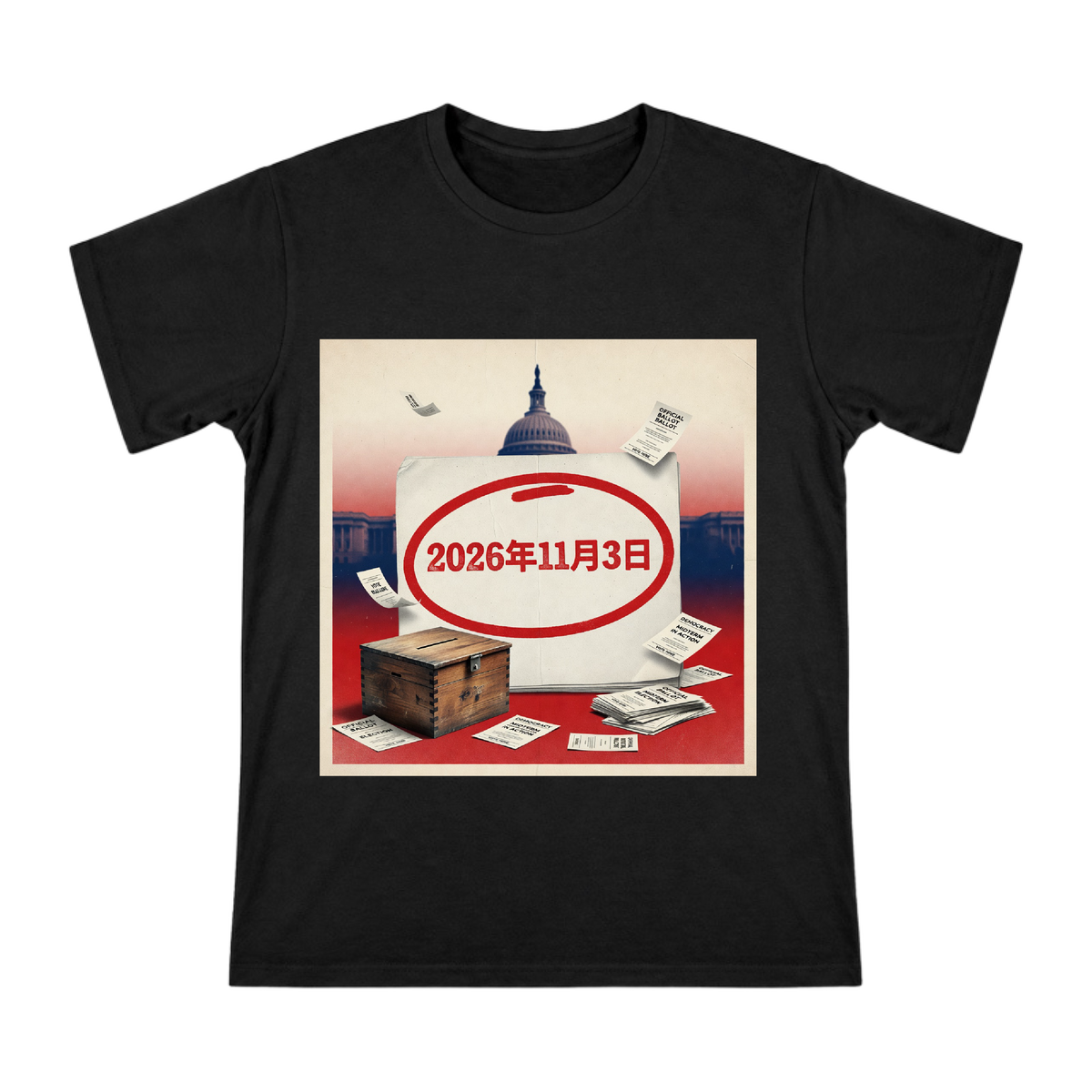 2026 Midterm Election Retro Voting Booth Collage Men's Short Sleeve T-Shirt front [ai-pod:5946032ceb65ed1bfb009bbaca9a7c12]