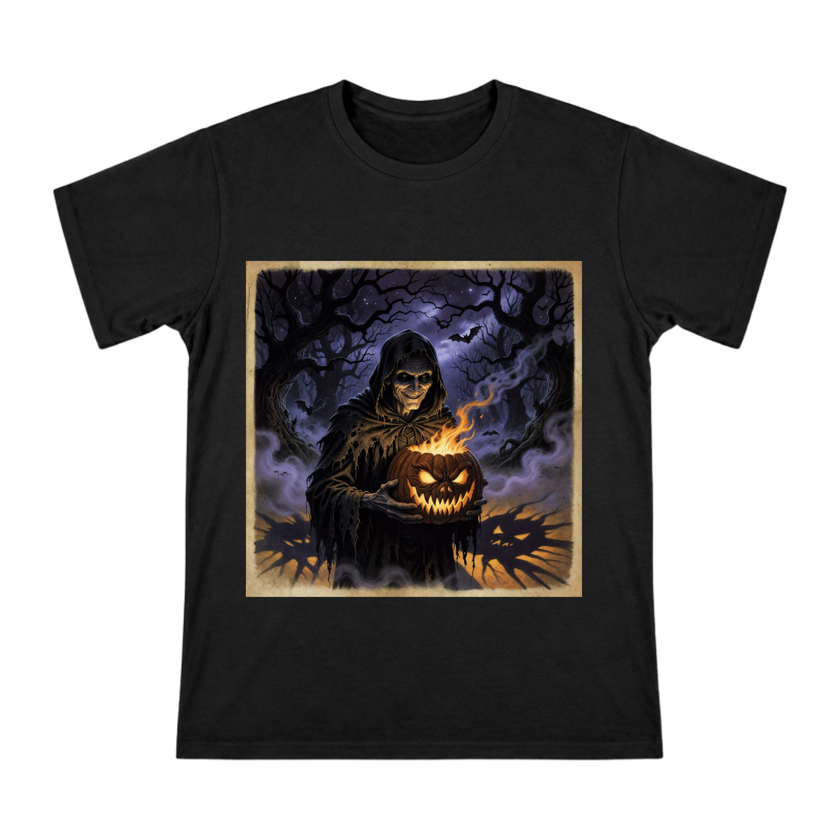 Jack-o'-Lantern and Miser Jack Halloween T-Shirt front [ai-pod:905dcf928b5dc1d2adb1c441ec28e1a6]
