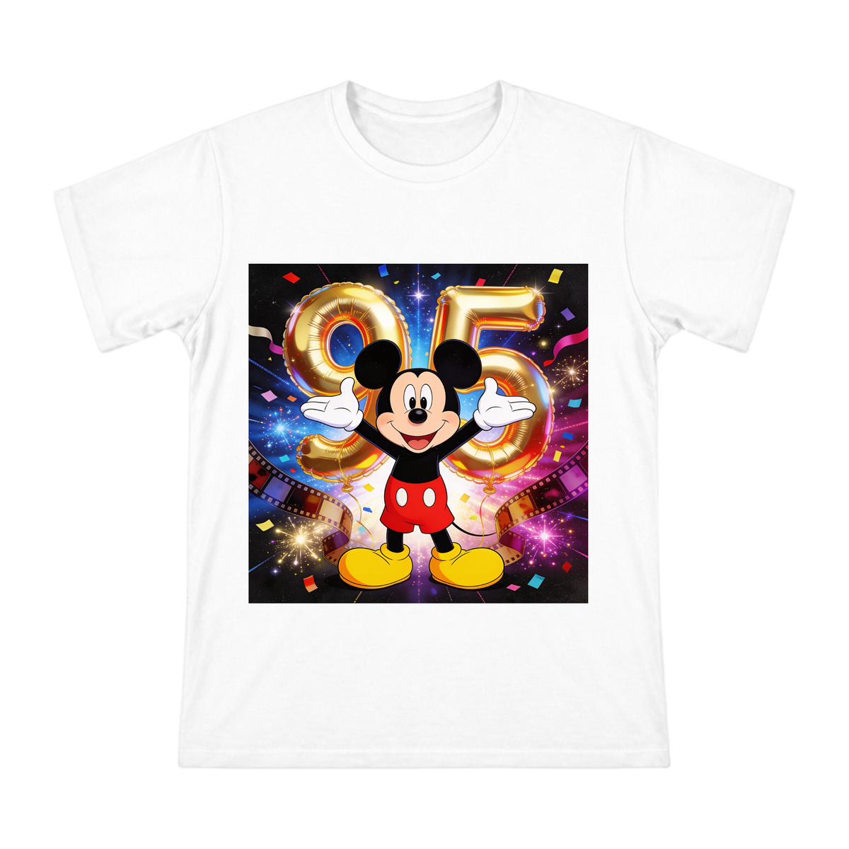 Mickey Mouse 95th Anniversary Gold Balloon Cheer Men's Custom Short Sleeve T-Shirt front [ai-pod:5176b6fe56d14f667d75b05f135e2c74]