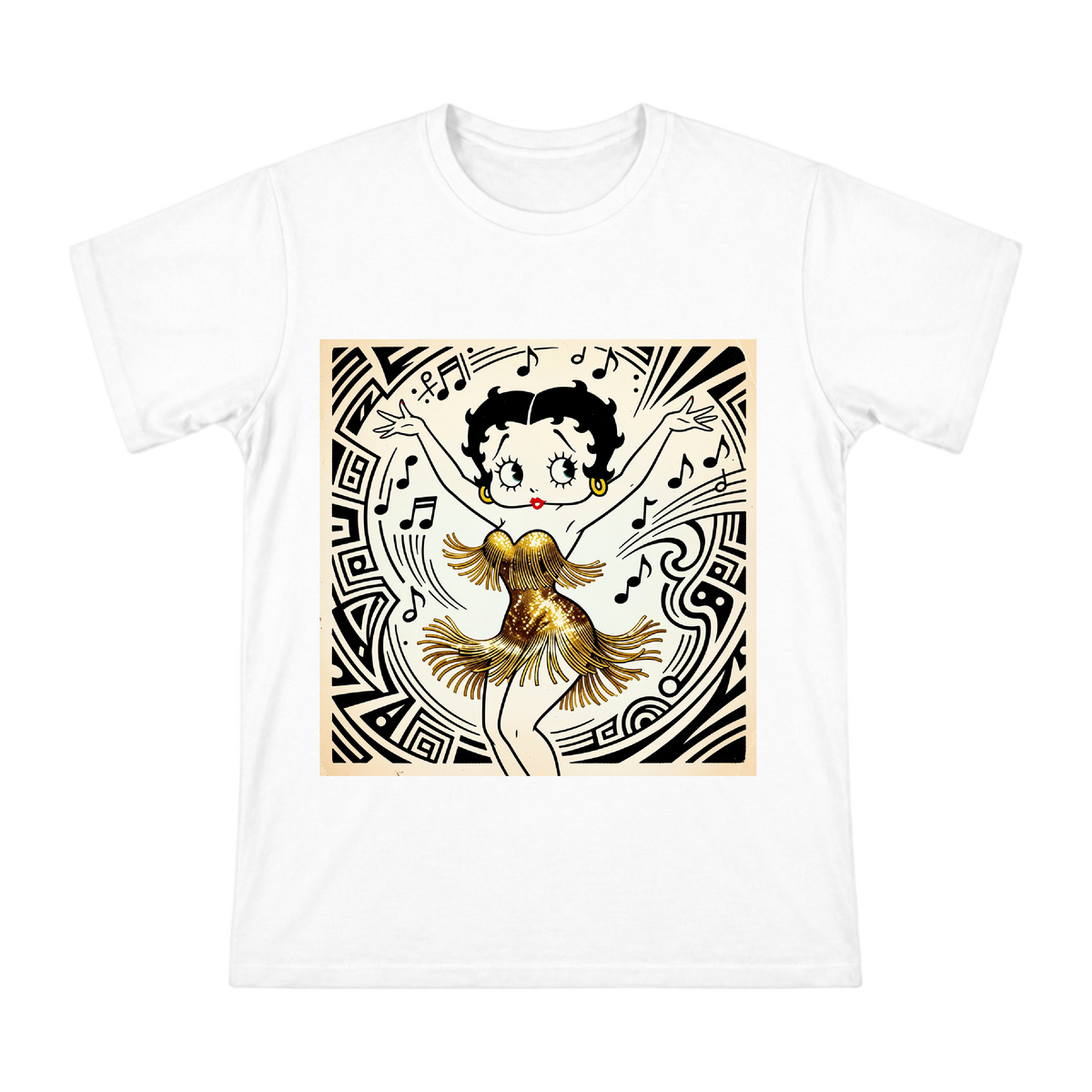 Jazz Age Flapper Dancer Vintage Print Men's Cotton T-Shirt front [ai-pod:15eeda6656176aeaf87e1dc253d45907]