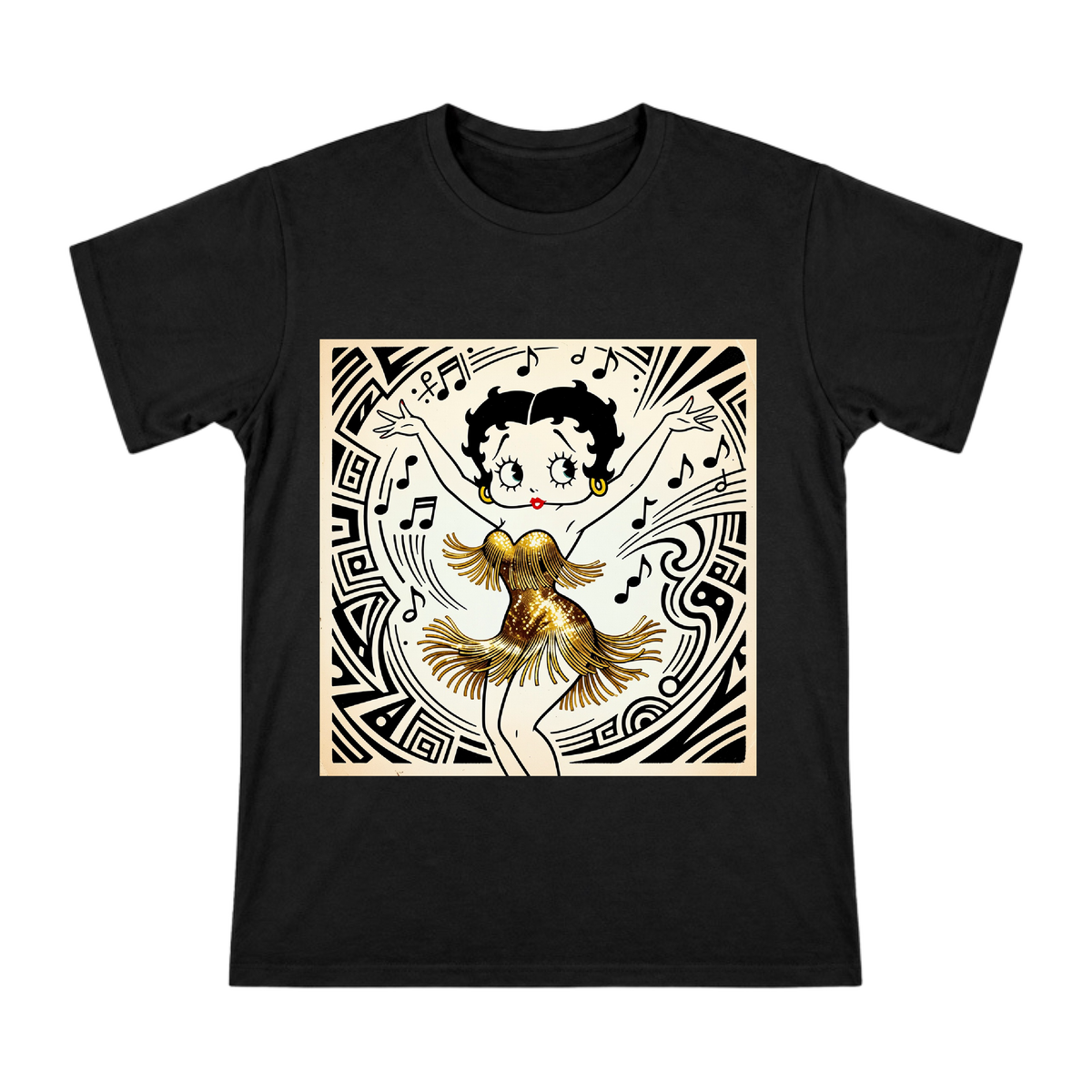 Jazz Age Flapper Dancer Vintage Print Men's Cotton T-Shirt front [ai-pod:882f4008948ba794ab8b5e8639c8e952]