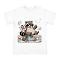 Stressed Raccoon at Office Desk Men's Premium Cotton T-Shirt front [ai-pod:e4cfae2f69e1251cb71ea812667b080f]