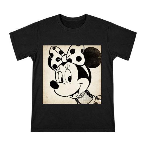 Retro Black-and-White Minnie Mouse Polka Dot Bow T-Shirt front [ai-pod:f1ce07198a9b7d56dce89e09526717e8]