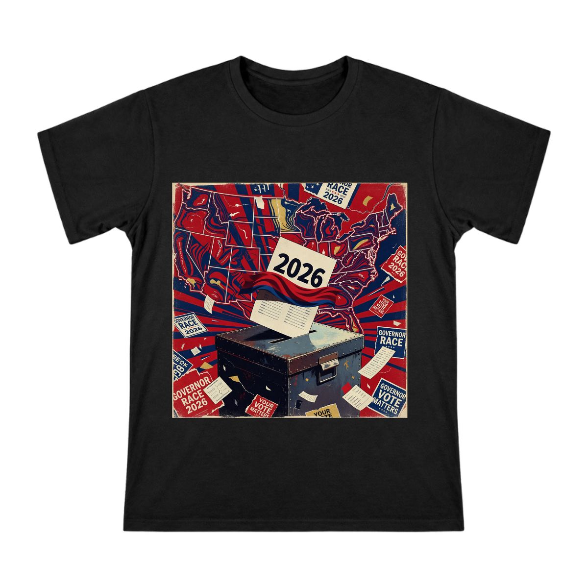 2026 Retro Voting Box Pop Art Men's Short Sleeve T-Shirt front [ai-pod:8bae061af8447c44836f2a498683d235]