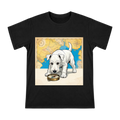 Wire Fox Terrier with Vintage Compass Line Art Men's Cotton T-Shirt front [ai-pod:868bd62a4af472175a4a74c61a0c32ab]