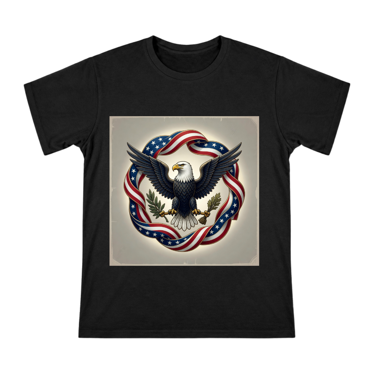 American Eagle Star Spangled Emblem Men's Custom T-Shirt front [ai-pod:2ba94c238a1a54ee78e33a0afc97f06b]