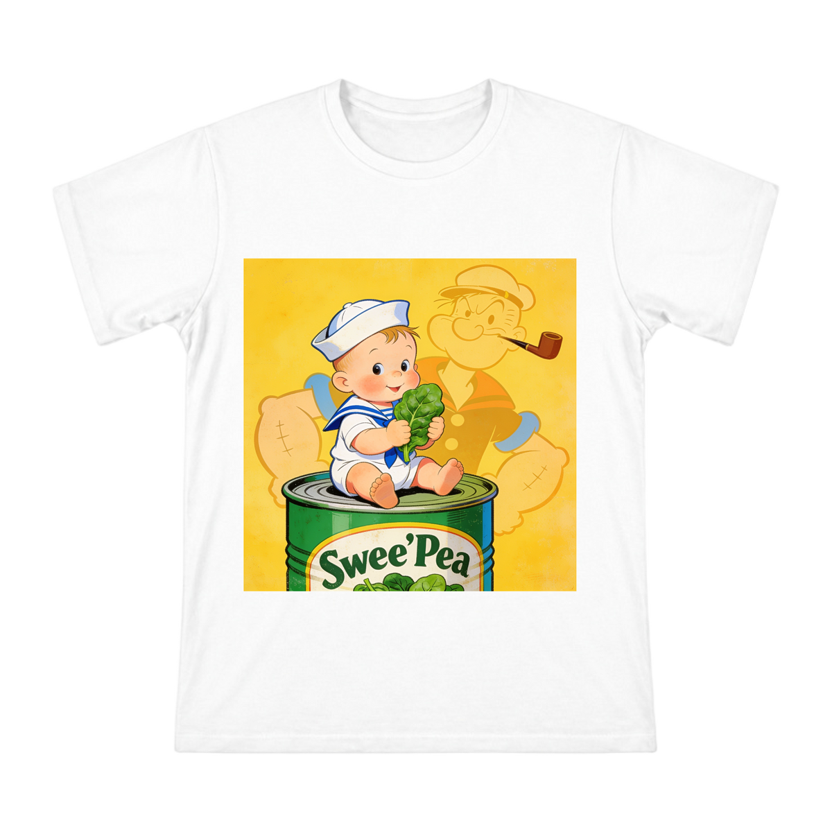 Vintage Swee'Pea Baby Spinach Can Retro Comic Men's T-Shirt front [ai-pod:83977b6466f8bd944c0a5657051cf65b]
