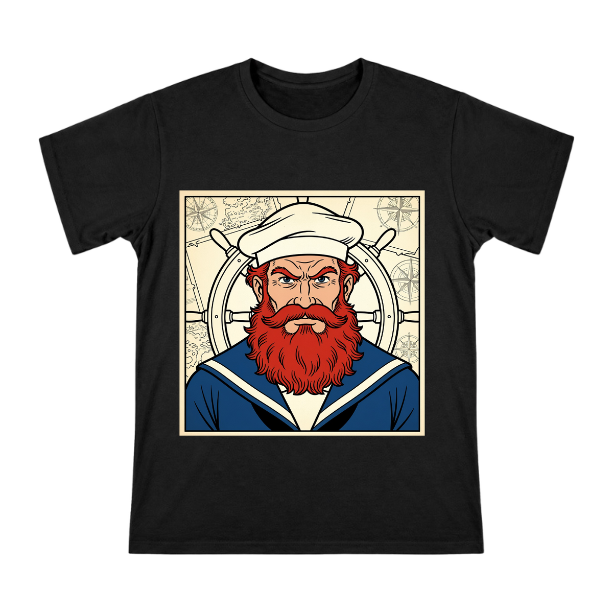 Captain Haddock Comic-Style T-Shirt front [ai-pod:0dfbe405f12b61e8662cf8c31aeaeaee]