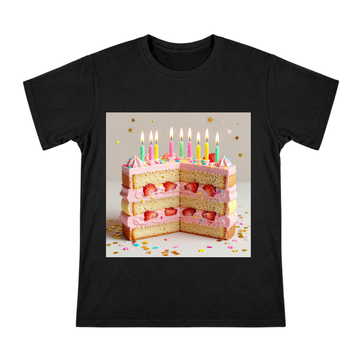 Sliced Strawberry Cream Cake Men's Custom Short Sleeve T-Shirt front [ai-pod:201fac887a8caa72f62030c1ddebbf5b]