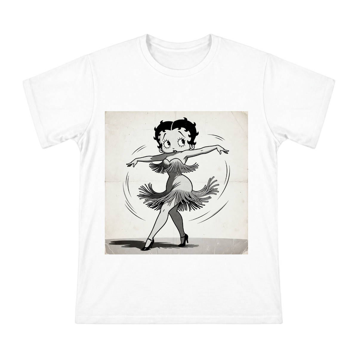 Vintage Betty Boop Swing Dance Fringe Dress Art Men's Cotton T-Shirt front [ai-pod:732227d249d0d12cf1f331129498fd73]