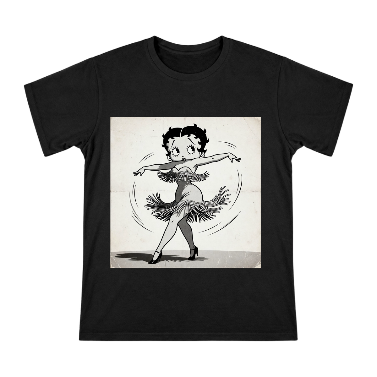 Vintage Betty Boop Swing Dance Fringe Dress Art Men's Cotton T-Shirt front [ai-pod:cb38725fda162e4a2b00da576a50ca22]