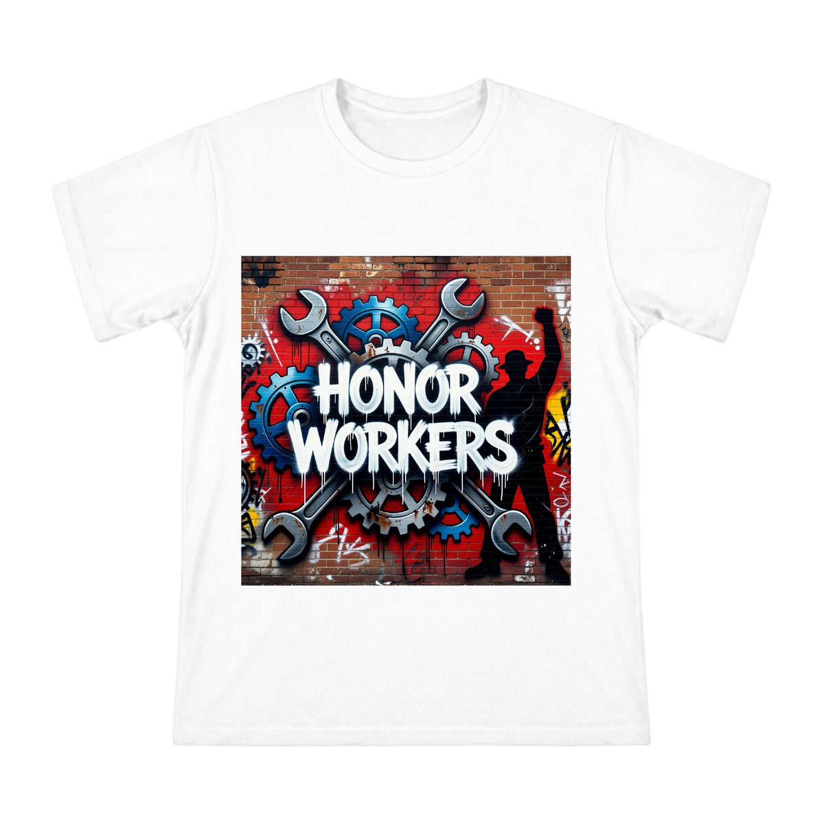 Industrial Honor Workers Graffiti Art Men's Custom Print T-Shirt front [ai-pod:1ddaa46a8b82e013487eaf62dd5f4801]
