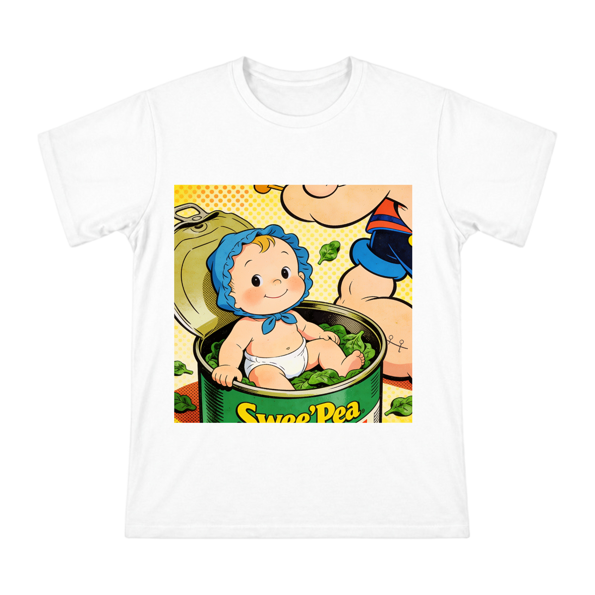 Swee Pea Vintage Comic T-Shirt front [ai-pod:a8b4ec3d7902cb9a890287e8e1d1902f]