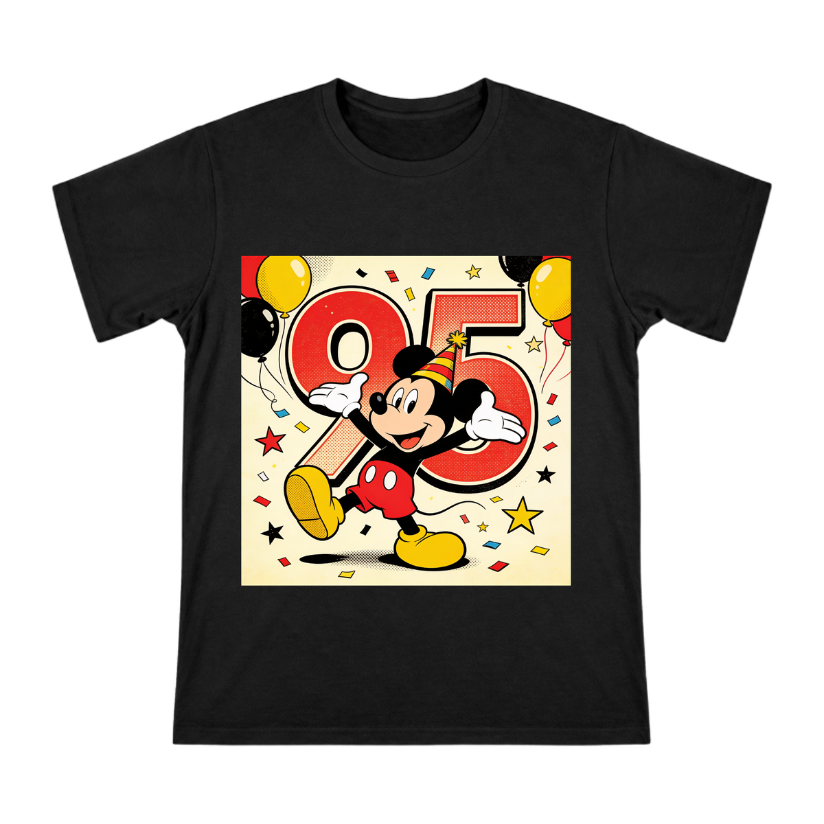 Mickey Mouse 95th Anniversary Retro Pop Art Men's Custom T-Shirt front [ai-pod:c8604c8323ed7f0f767d90c02bf835af]