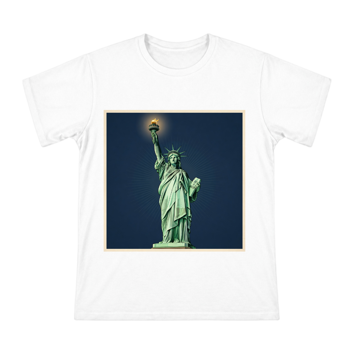 Vintage American Statue of Liberty Vector Illustration Men's Short Sleeve T-Shirt front [ai-pod:ff2a7c96f1c0f10f4b8722fd0ebe39e9]