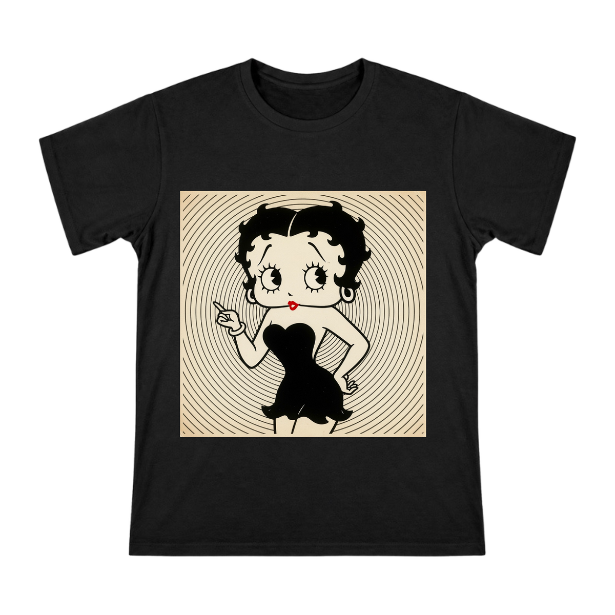 Betty Boop Vintage Jazz Age Illustration Men's Custom Print T-Shirt front [ai-pod:51acc6aa5e96d34e4adf028c274771e1]
