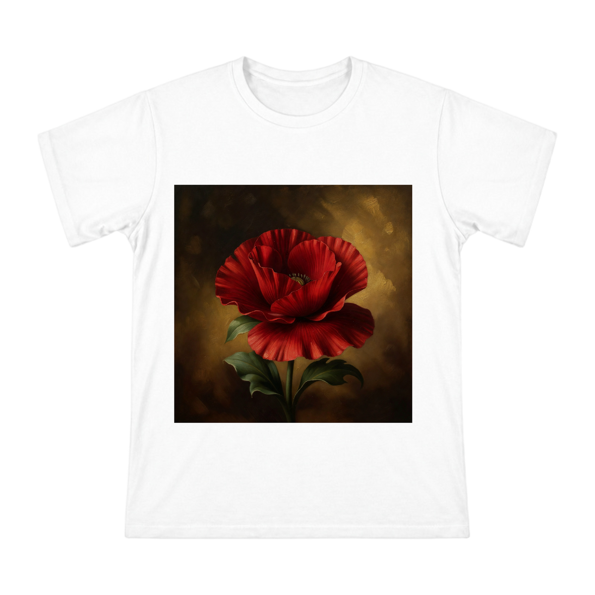 Classical Oil Style Deep Red Poppy Flower Men's Short Sleeve T-Shirt front [ai-pod:5d28aa2c94a3f3c9b50e89964e0845be]