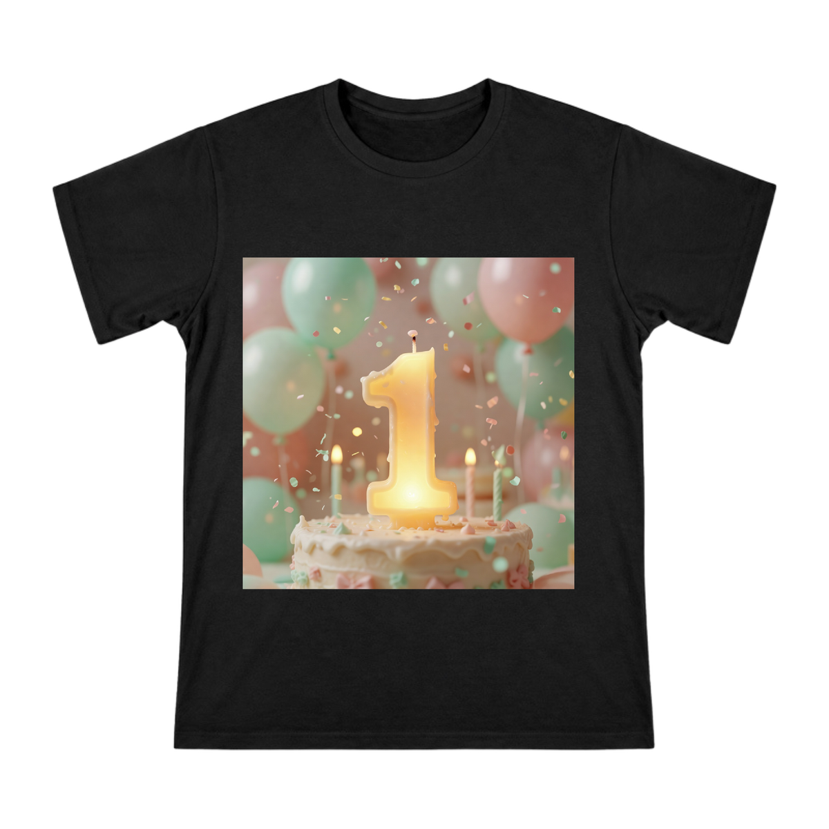 Glowing Number One Birthday Candle T Shirt front [ai-pod:76d7822145c4fd916ad11c543020e160]