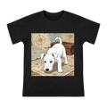 Wire Fox Terrier Sniffing Illustration Men's Short Sleeve T-Shirt front [ai-pod:8981f01917871e7a22a1477a31640ae1]