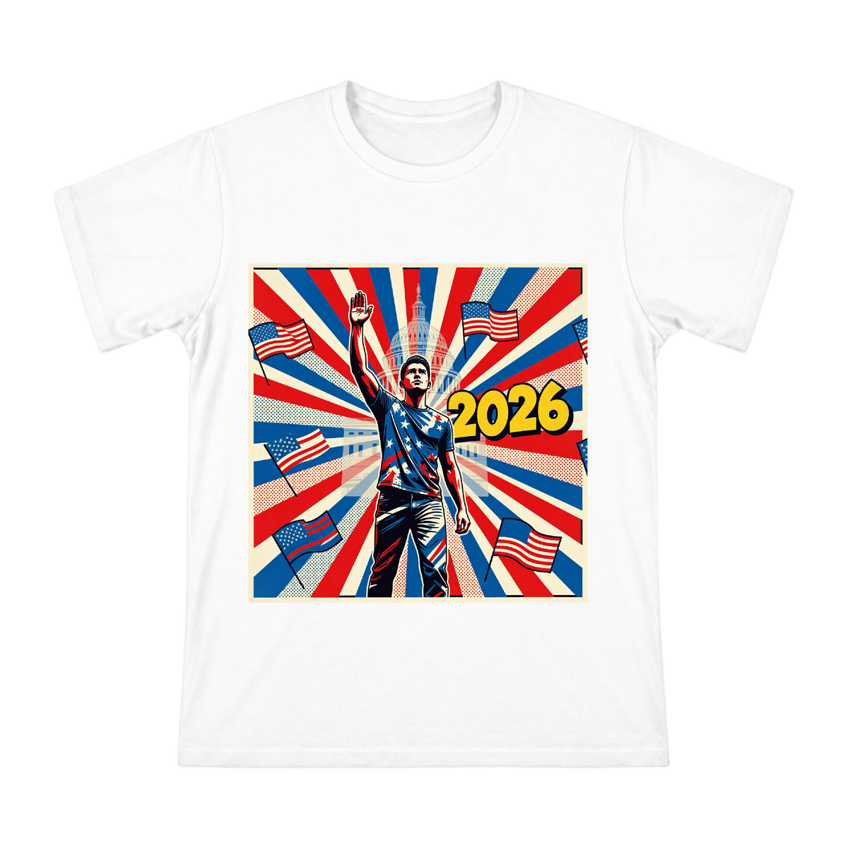 2026 Retro Pop Art Patriotic Oath Men's Custom T-Shirt front [ai-pod:c7a9e80693179fd14c7624416619d0c1]