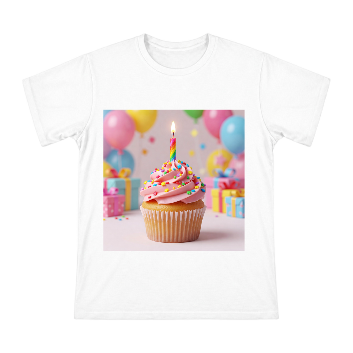 Rainbow Candle Cupcake Artwork T-Shirt for Men front [ai-pod:ea3dc97952c6f4d13b86633874b2d663]