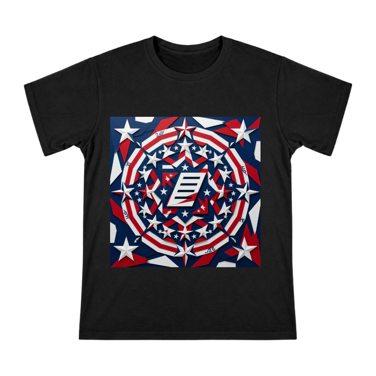 2026 Election Abstract Geometric Star and Stripes Collage Art Men's Short Sleeve T-Shirt front [ai-pod:f93761987e4b8a2ac91a61705b7dfa12]