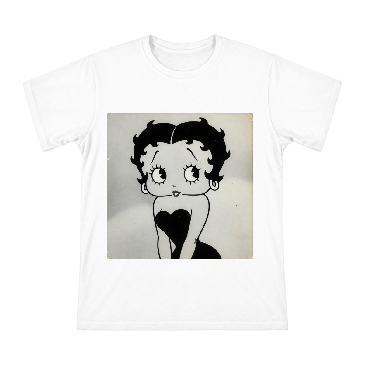 Vintage Betty Boop Black and White Silhouette Art Men's Short Sleeve T-Shirt front [ai-pod:41b01c53de985a095d4dbc7f71459885]