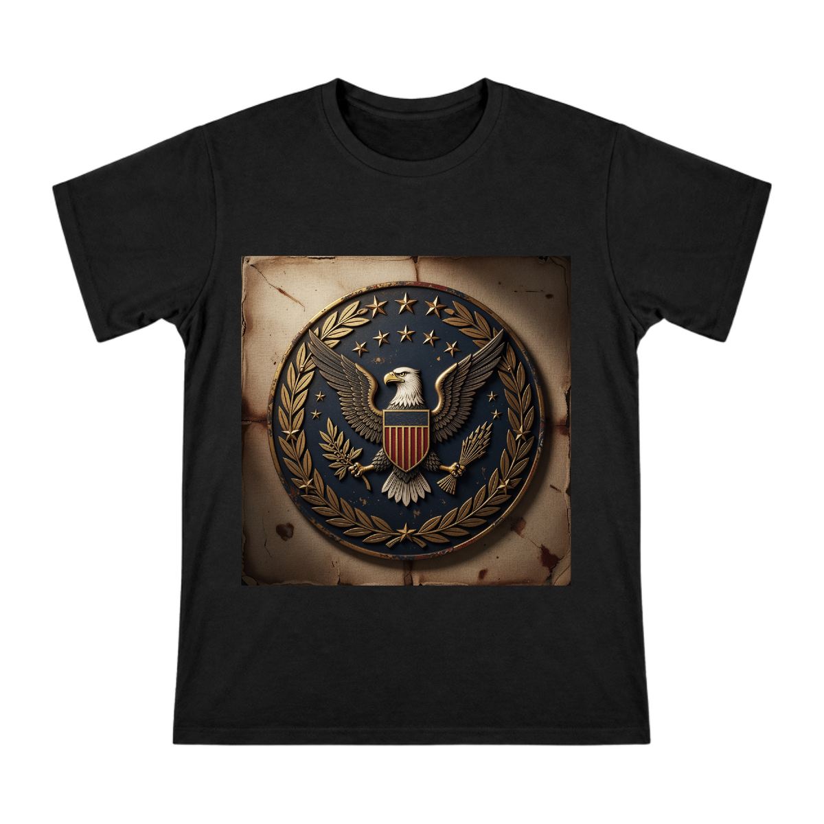 Vintage Military Eagle Badge Men's Heavyweight Cotton T-Shirt front [ai-pod:c4330cfb373456179444ea40e56420d9]