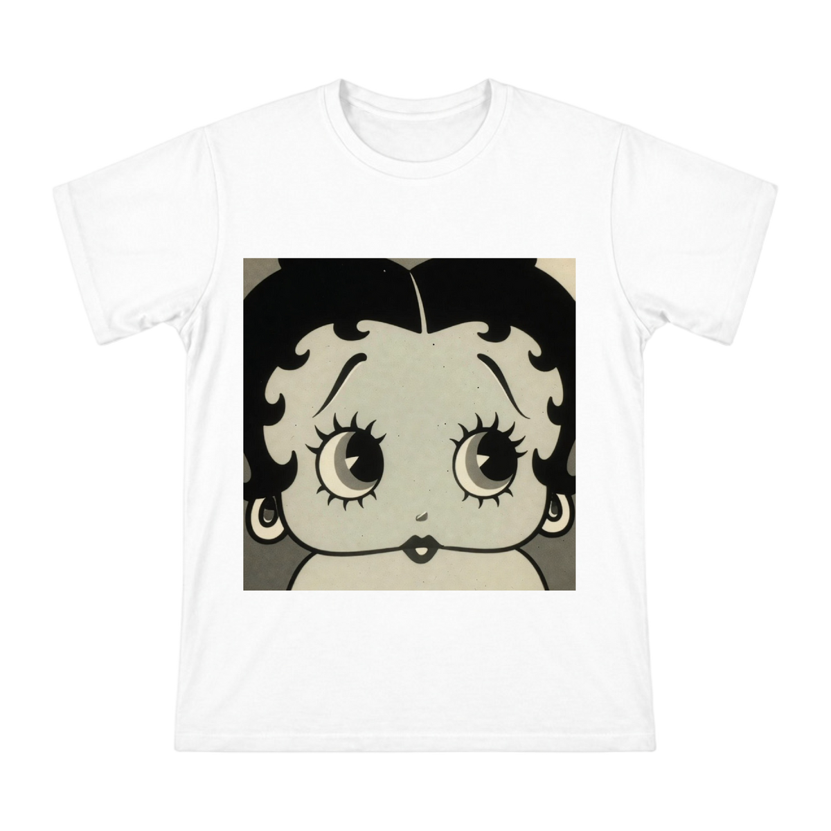Betty Boop Retro Rubber Hose Art Portrait on Men's Cotton T-Shirt front [ai-pod:12027bca0fefa4180262e1d796d22448]