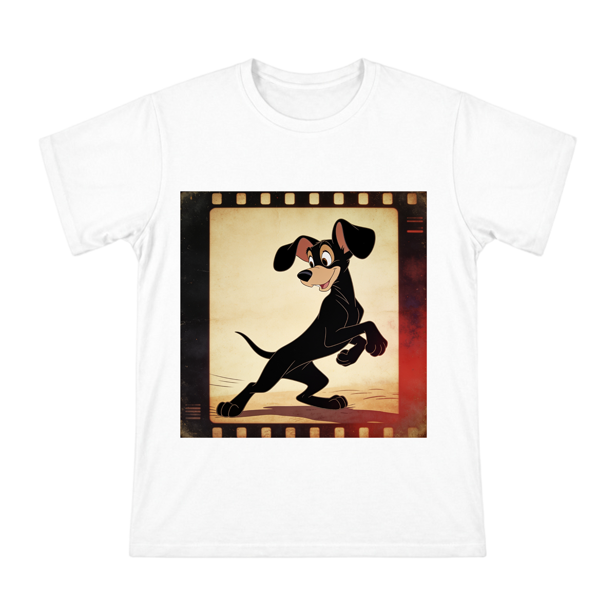 Rover Early Disney Prototype Black Dog Running Pose Men's Cotton T-Shirt front [ai-pod:c695c4fcc9196421f9f02a43ec8ed95d]