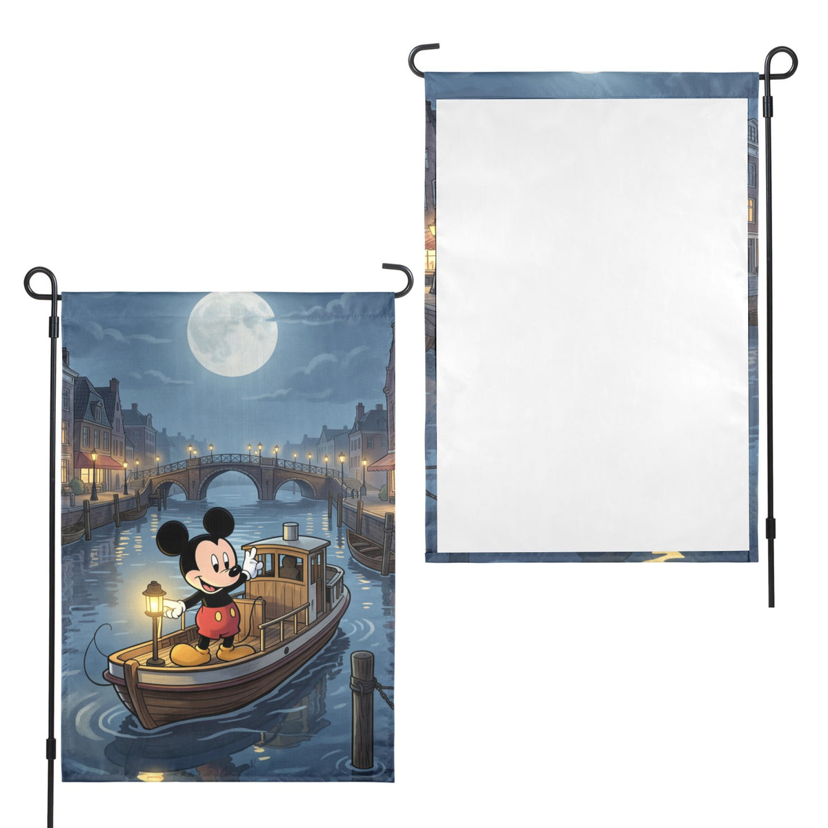 Canal Beacon Mickey 12 x 18 in Garden Flag
