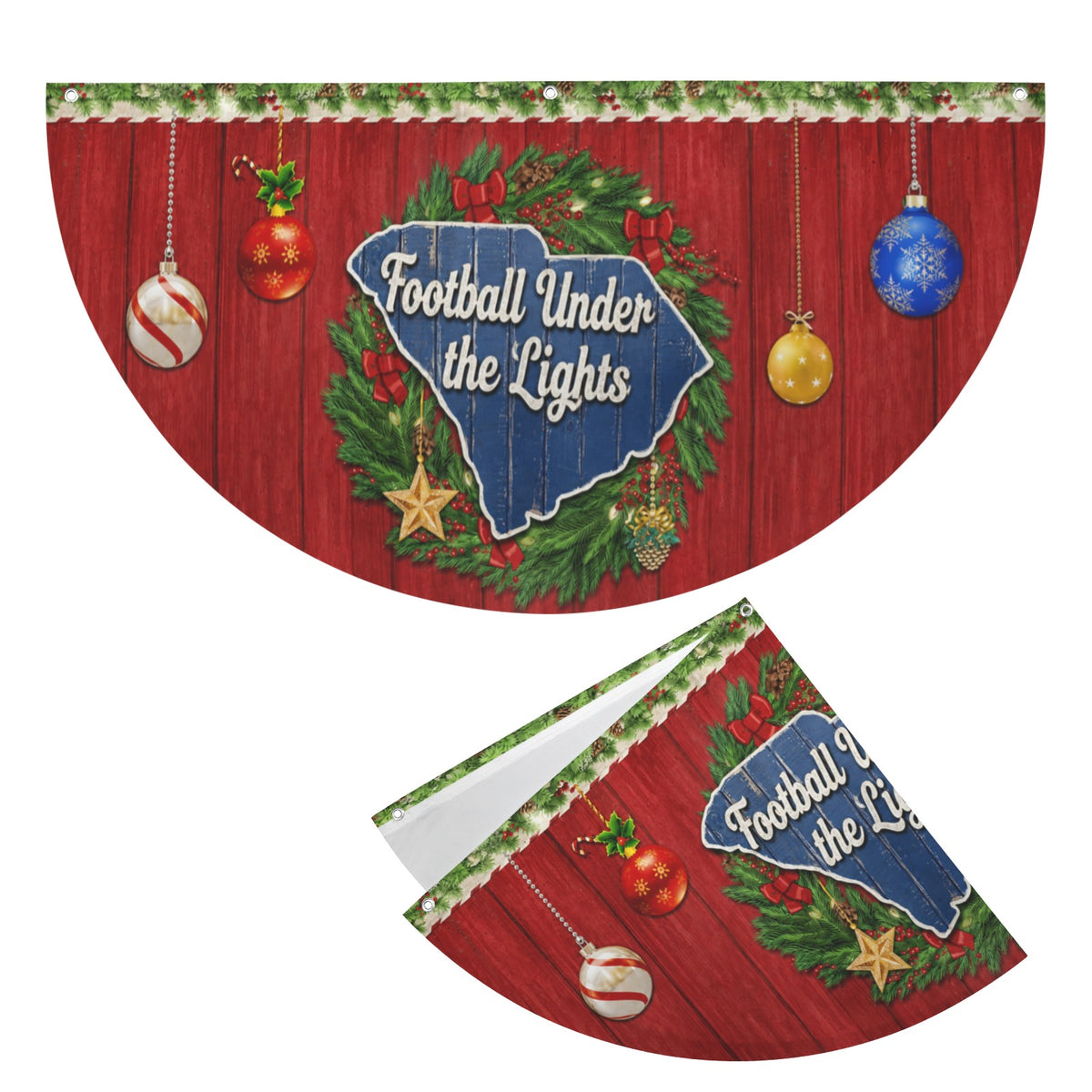 Football Under the Lights 36 x 18 in Semi Circle Flag