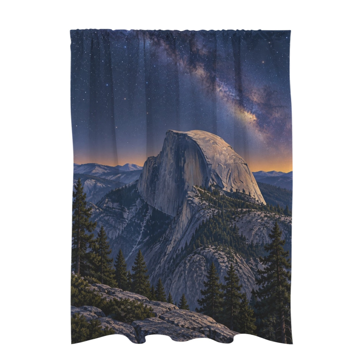 Half Dome beneath Yosemite Stars — 51 x 72 in Door Curtain (QUE)