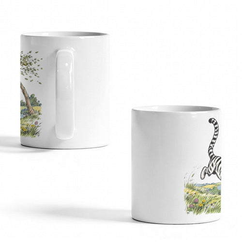 Shepard Tigger Patchwork Meadow Leap 11 oz White Ceramic Mug