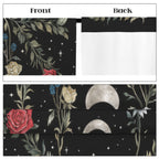 Whimsigoth Moon-Phase Roses 52 x 84 in Window Curtain Set